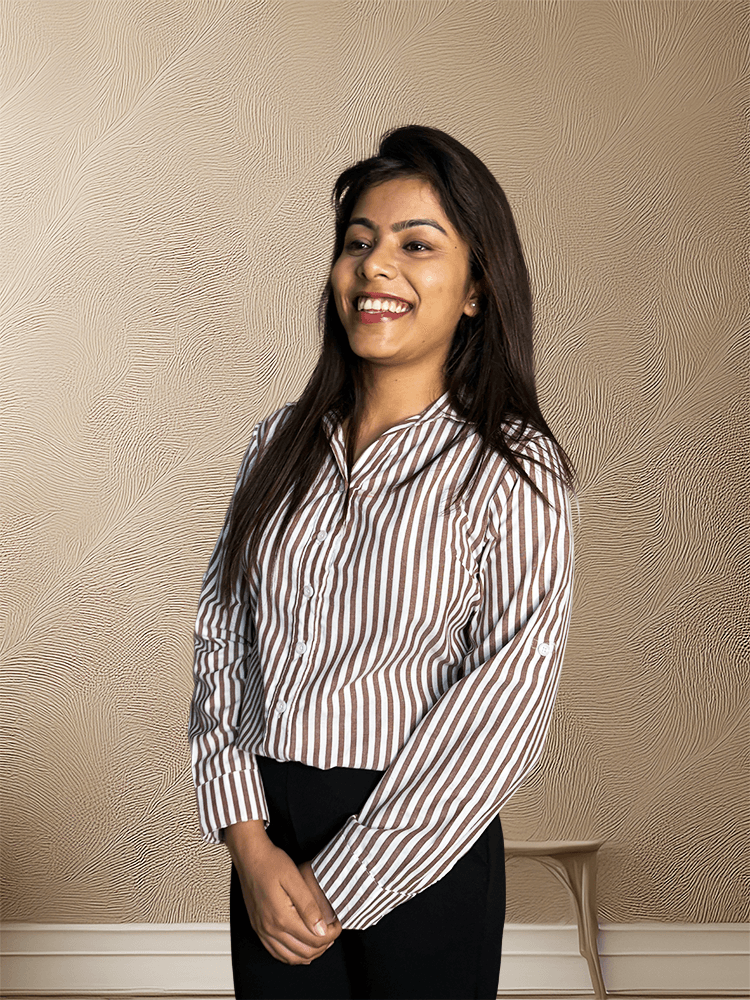 Brown & White Striped Cotton Shirt – Bust Dart & Foldable Sleeves
