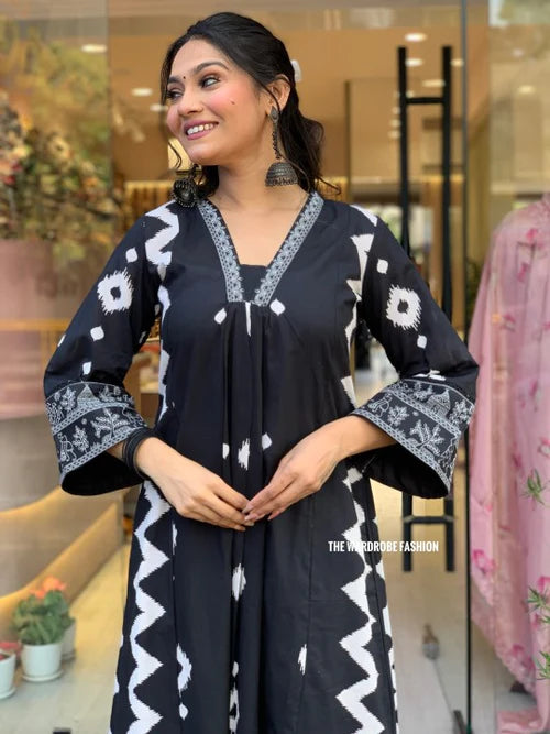 Cotton Black Zigzag Suit (Copy)