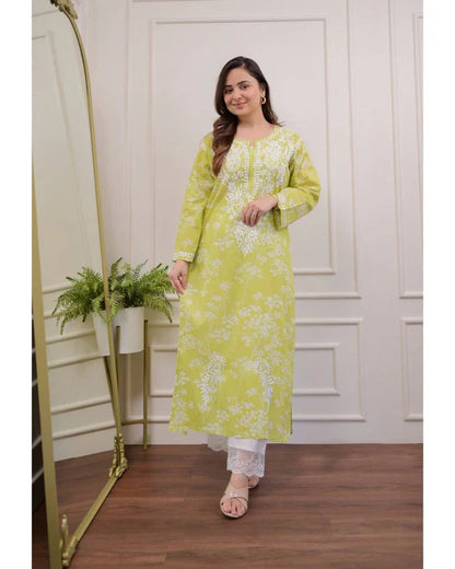 Green Chikankari Kurta with Pant (Copy)