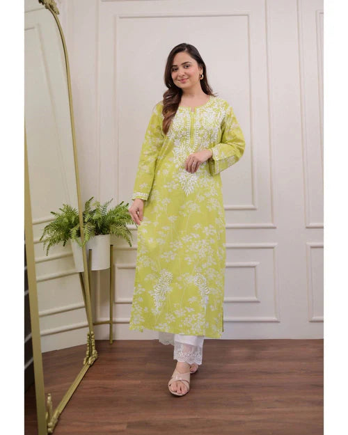 Green Chikankari Kurta with Pant (Copy)