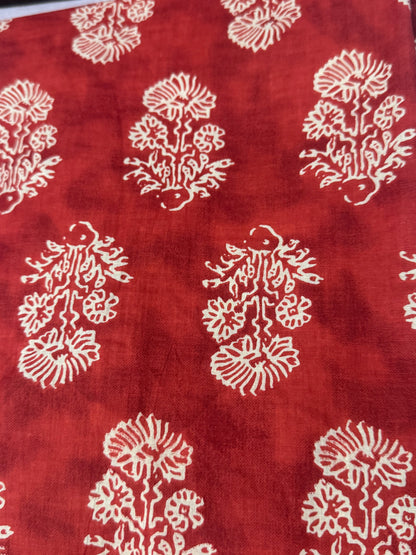 Red Bell Sleeve Corset Back Kurti