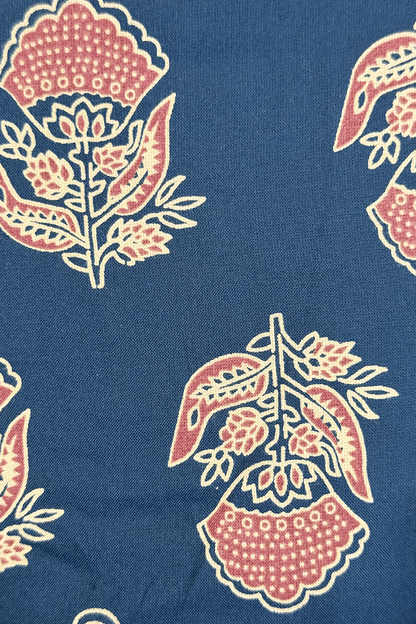 Backless Halter Square Neck Printed Kurti