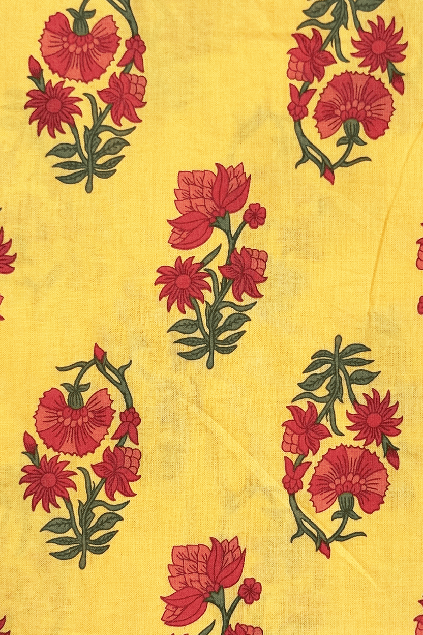 Amber Floral Block Print Halter Kurti
